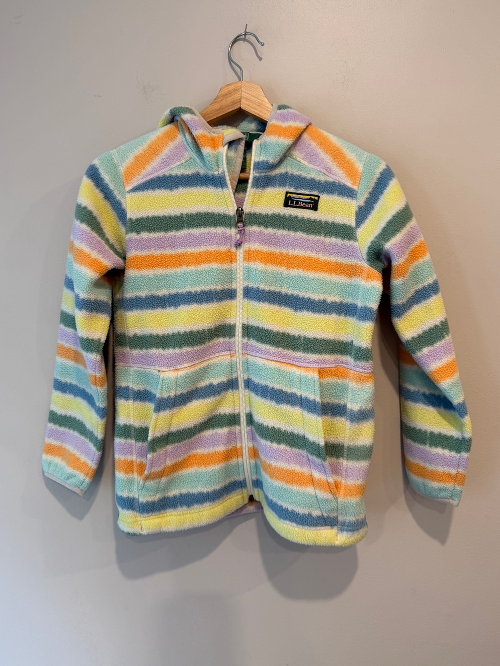 L.L. Bean Kids Mountain Classic Fleece Full Zip Hooded Jacket Size 10